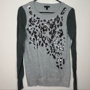 Express Sparkle Leopard Sweater
